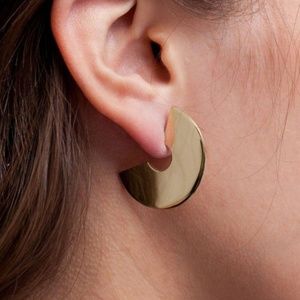 Abstract geometric round metal earrings